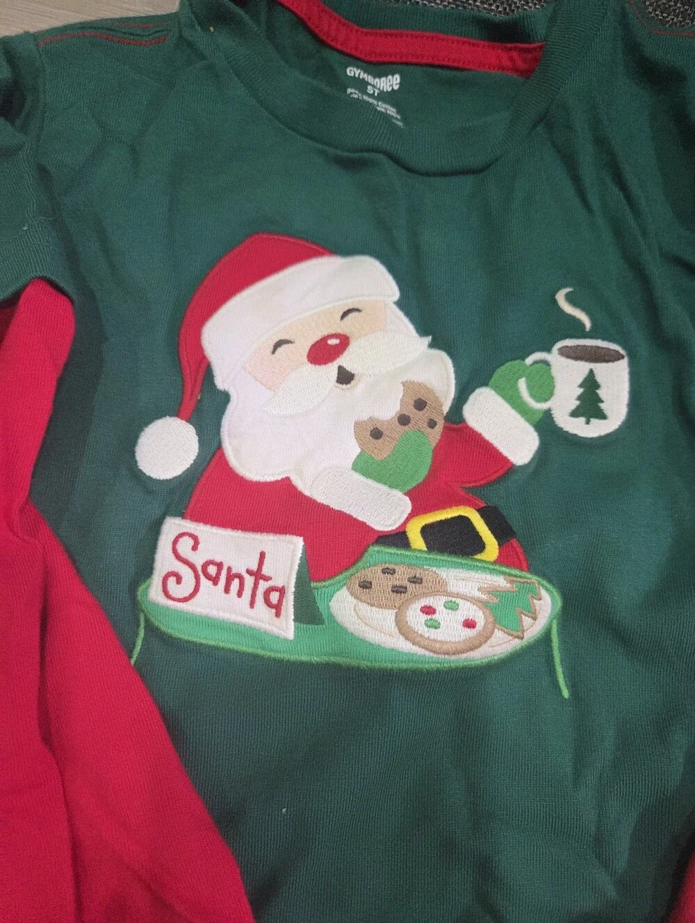 Boys Holiday Embroidered Long-Sleeve Tops